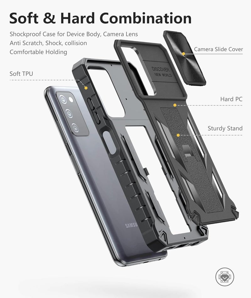SOiOS for Samsung Galaxy A03s Protective Case: Military Grade Drop Proof Full Protection Mobile Phone Cover with Kickstand | Rugged Shockproof TPU Matte Textured Tough Bumper Shell - Image 5